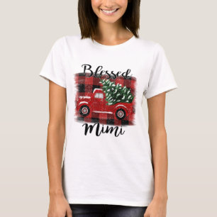 Blessed Mimi Red Truck Vintage Christmas Tree T-Shirt