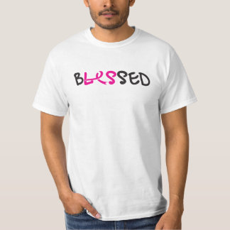 bLESsed mns/white front&back T-Shirt