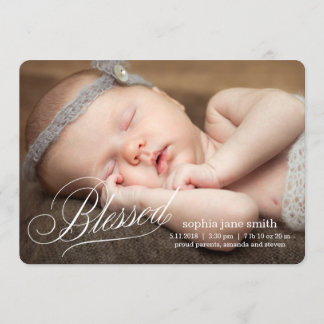 BLESSED Modern Birth Announcements