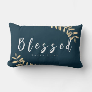 Blessed Modern Blue Lumber Pillow