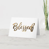 Blessed Modern Faux Gold Script Elegant