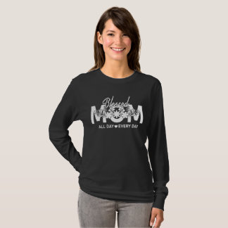 Blessed Mom All Day Every Day – Floral Mother’s T-Shirt