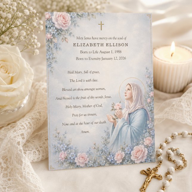 Blessed Mother Catholic Funeral Prayer Memorial (Creator Uploaded)