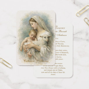 Blessed Mother Child Lamb Catholic Wedding Prayer