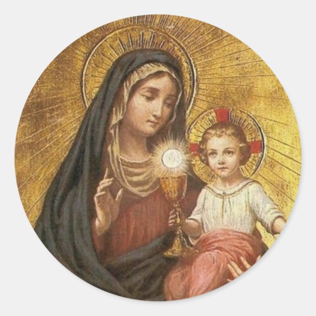 Blessed Mother Classic Round Sticker (Front)