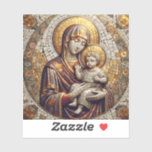 Blessed Mother Mary and Baby Jesus | Christmas<br><div class="desc">Virgin Mary with Baby Jesus in a tile mosaic style vinyl stickers.</div>