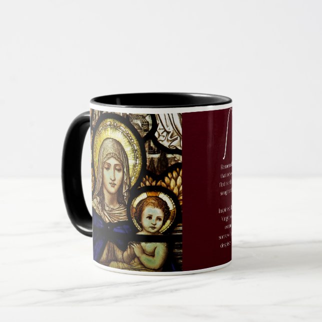 Blessed Mother, Memorare Prayer, Catholic Mug (Front Left)