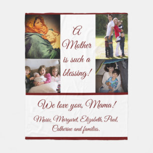Blessed Mother with Photos Fleece Blanket