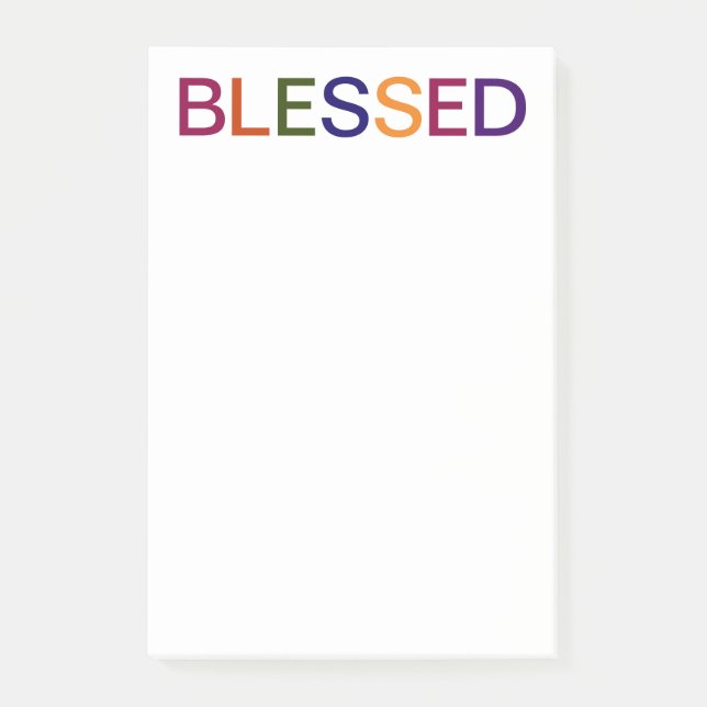 Blessed Multi Coloured Post-it Notes (Front)