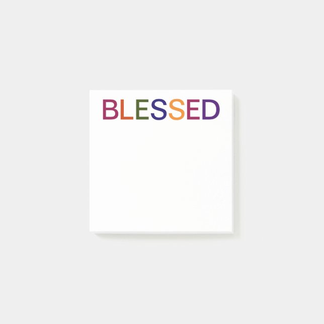 Blessed Multi Coloured Post-it Notes (Front)