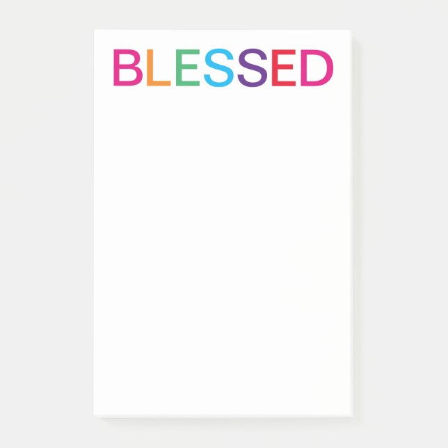 Blessed Multi Coloured Post-it Notes (Front)