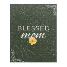 Blessed Mum Floral Wall Art- Elegant Mother's Day