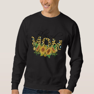 Blessed Mum Leopard Sunflower Thankful Mama Mother Sweatshirt