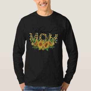 Blessed Mum Leopard Sunflower Thankful Mama Mother T-Shirt