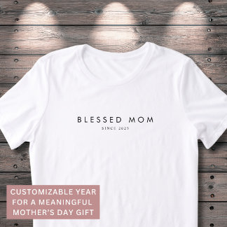 Blessed Mum Modern Mothers Day Custom Year Minimal Tri-Blend Shirt