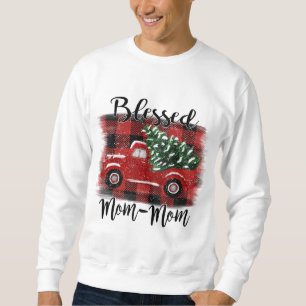 Blessed Mum-Mum Red Truck Vintage Christmas Tree Sweatshirt