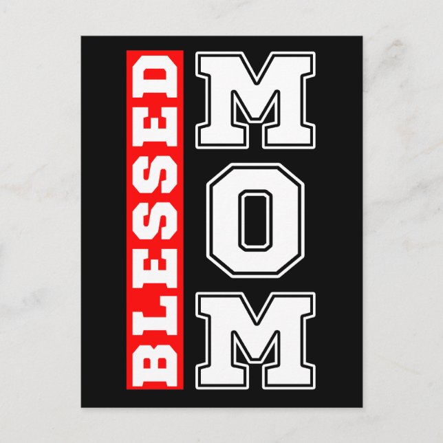 Blessed Mum Typography Mothers day Postcard (Front)