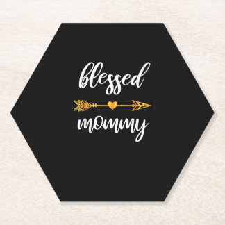 Blessed Mummy Shirt Mum Women Family Matching Than Paper Coaster