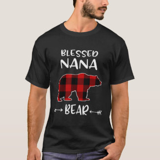 Blessed Nana Bear Buffalo Plaid Bear For Nana For T-Shirt