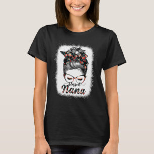 Blessed Nana Messy Bun Women Happy Easter Mother's T-Shirt