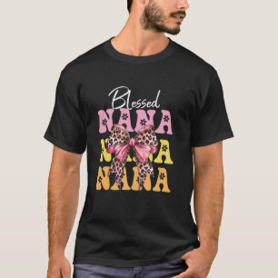 Blessed Nana Mothers Day Flowers Nana Coquette Bow T-Shirt