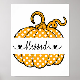 Blessed Nana Pumpkin Art Thanksgiving Halloween Poster