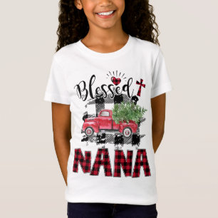 Blessed Nana Red-plaid Christmas T-Shirt