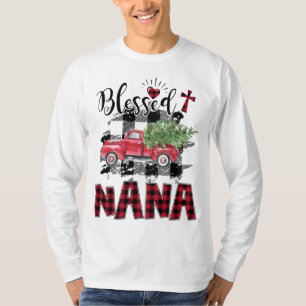 Blessed Nana Red-plaid Christmas T-Shirt