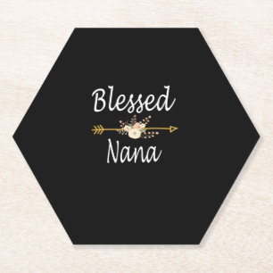 Blessed Nana Shirt Thanksgiving Christmas Paper Coaster