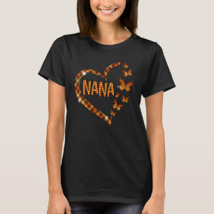 Blessed Nana Thankful Heart Greatful Butterflies T-Shirt