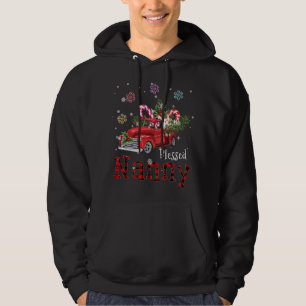 Blessed Nanny Christmas Red Truck Gift For Grandma Hoodie