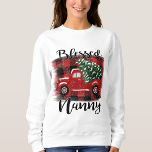 Blessed Nanny Red Truck Vintage Christmas Tree Sweatshirt