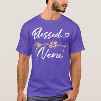 Blessed Nene Funny Greatful Flower Family Grandma T-Shirt
