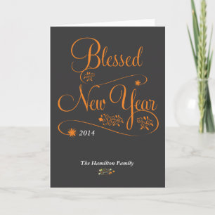 blessed new year holiday card