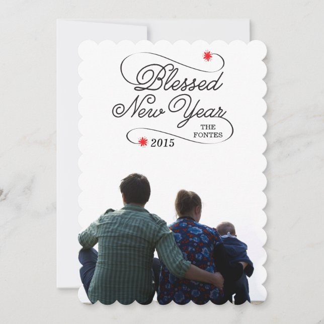 blessed new year holiday card (Front)