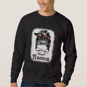 Blessed Nonna Messy Bun Women Happy Easter Mother' Sweatshirt