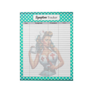 Blessed Nurse Pinup_ Symptom Tracker Notepad