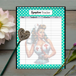 Blessed Nurse Pinup_ Symptom Tracker Notepad