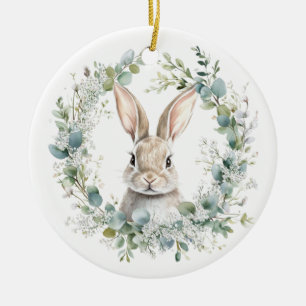 Blessed Ostara Rabbit Spring Easter Ceramic Tree Decoration