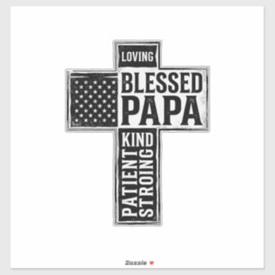 Blessed Papa Cross Christian Vintage Typography De