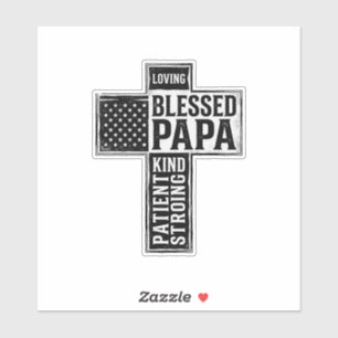 Blessed Papa Cross Christian Vintage Typography De