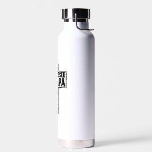 Blessed Papa Cross Christian Vintage Typography De Water Bottle
