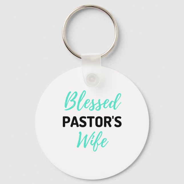 Blessed Pastor's Wife bl Key Ring (Front)