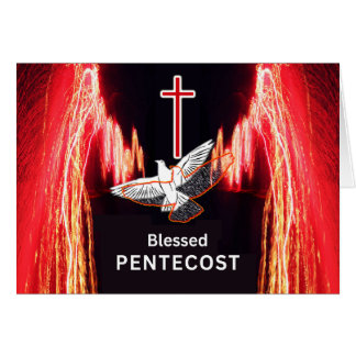 Blessed Pentecost Dove in Flight with Fire
