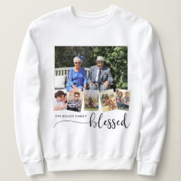 Blessed, Personalised 6 Photo Family Collage Sweatshirt