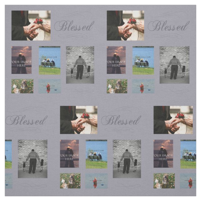 Blessed Photos Collage Fabric (Swatch)