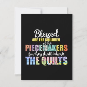 Blessed Piecemakers Children Quilting Crochet Thank You Card