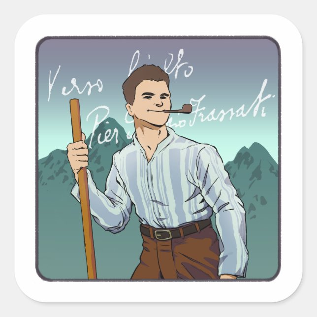 Blessed Pier Giorgio Frassati Square Sticker (Front)