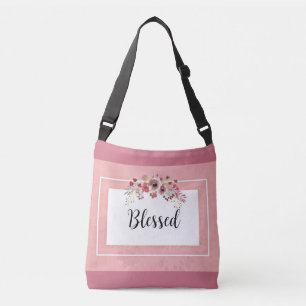 Blessed Pink Floral Country Pink and White Crossbody Bag