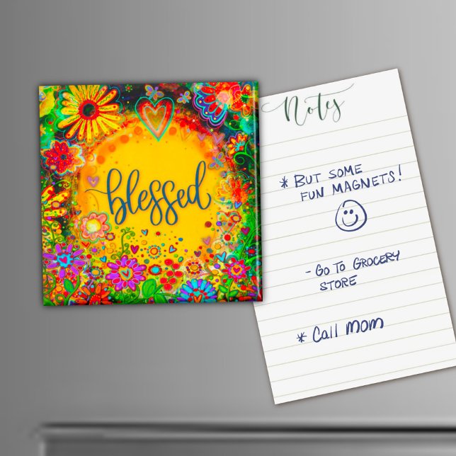 Blessed Pretty Fun Floral Modern Inspirivity Magnet (Creator Uploaded)